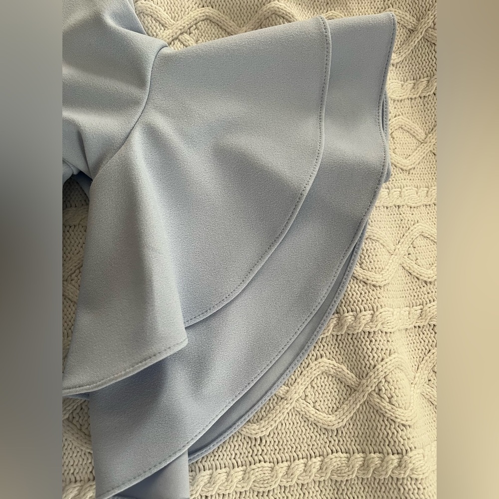Lauren Ralph Lauren Light Blue Ruffle Sleeve Dress Women’s Size 8 - Picture 9 of 15